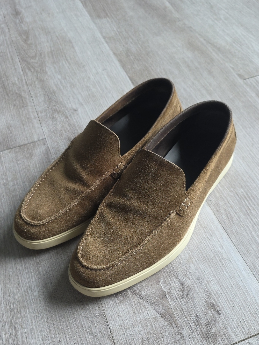 Massimo DUTTI Men's Suede Slip-On Loafers in Brown